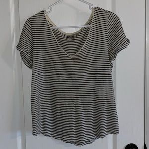 Black and white stripped short sleeve top